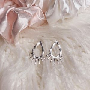 Teardrop silver sunshine earrings 🌞